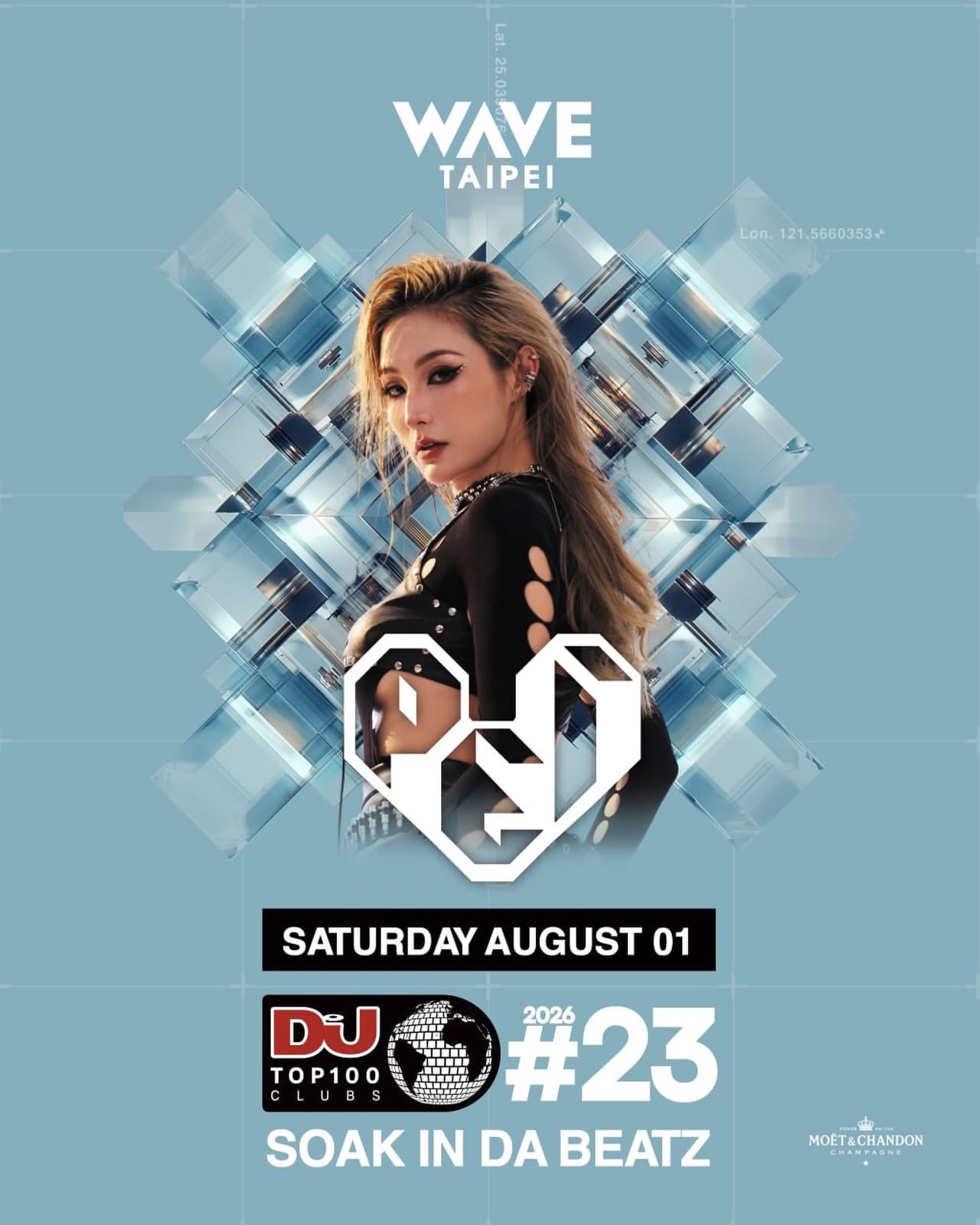 WAVE CLUB Taipei 2026 年 8 月 1 日 DJ PeiPei 活動海報